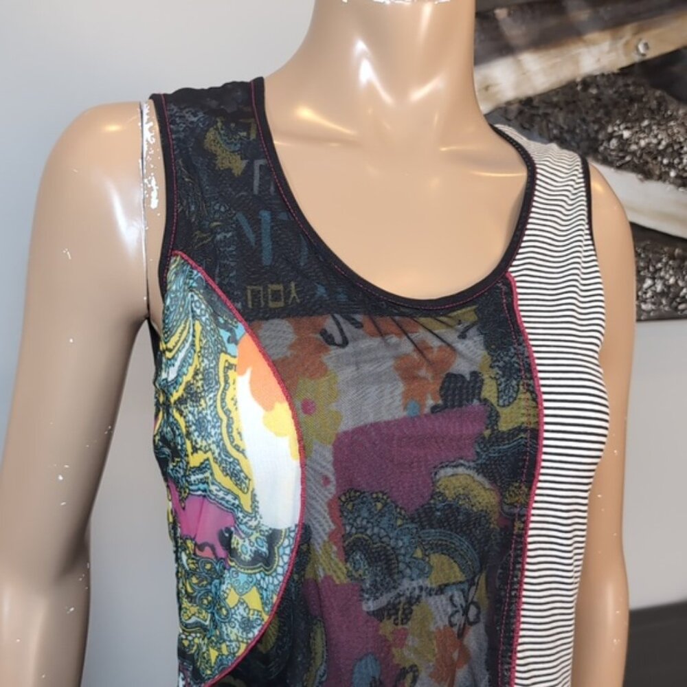 Tricotto Multicolor Patchwork Sleeveless Dress Wo… - image 2